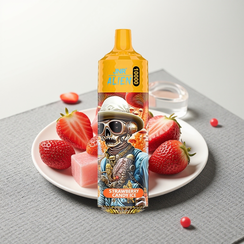 JNR Alien 10000 Puffs 850mAh 20ml Полуничний цукерковий льод Type-C RGB