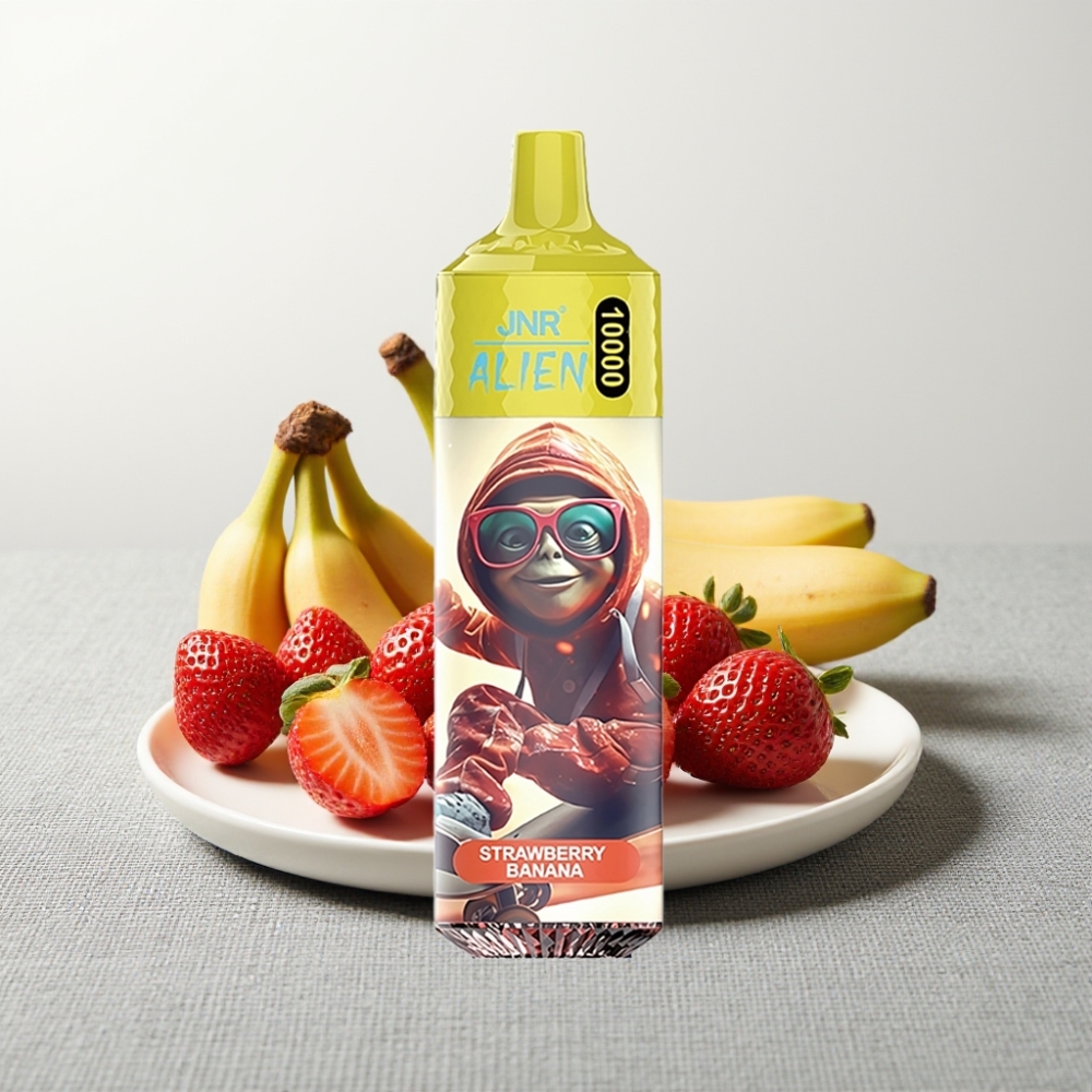 JNR Alien 10000 Puffs 850mAh Тип-C Полуниця-Банан RGB