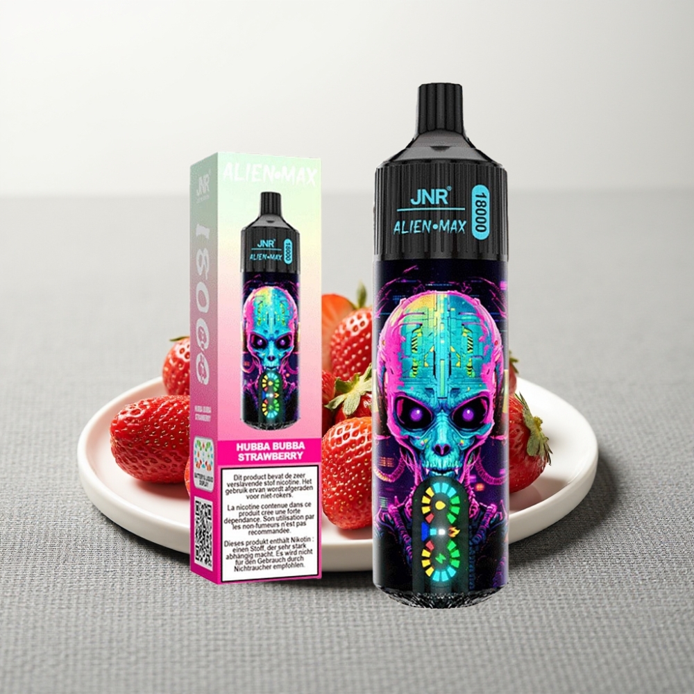 JNR Alien Max 18000 Puffs Dual Mesh Coil Hubba Bubba Полуниця Type-C