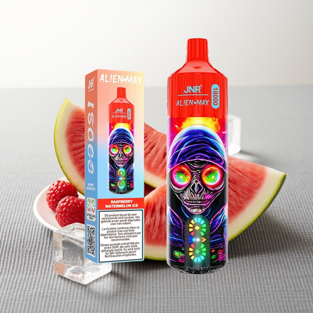 JNR Alien Max 18000 Puffs Dual Mesh Coil Raspberry Watermelon Ice