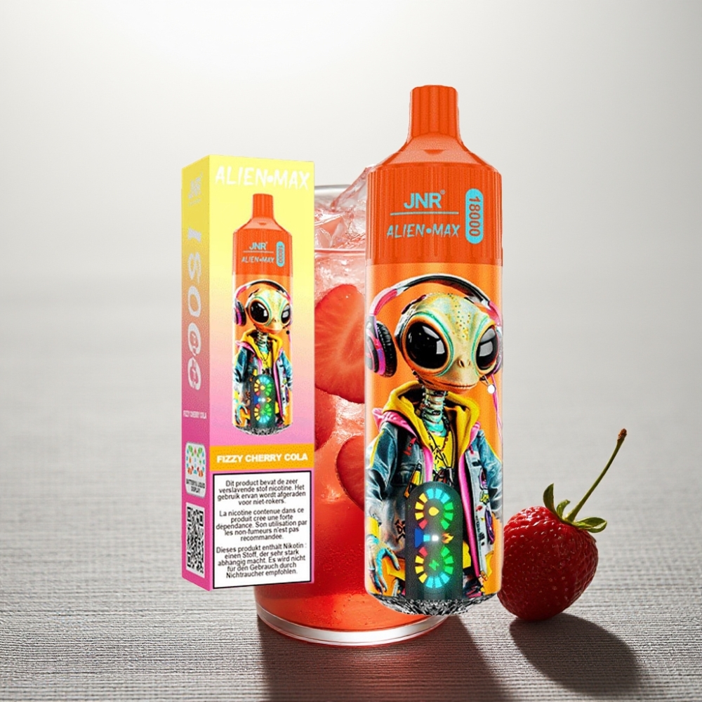 JNR Alien Max 18000 Puffs Dual Mesh Coil Smart LED Display Шипучa Вишнева Кола