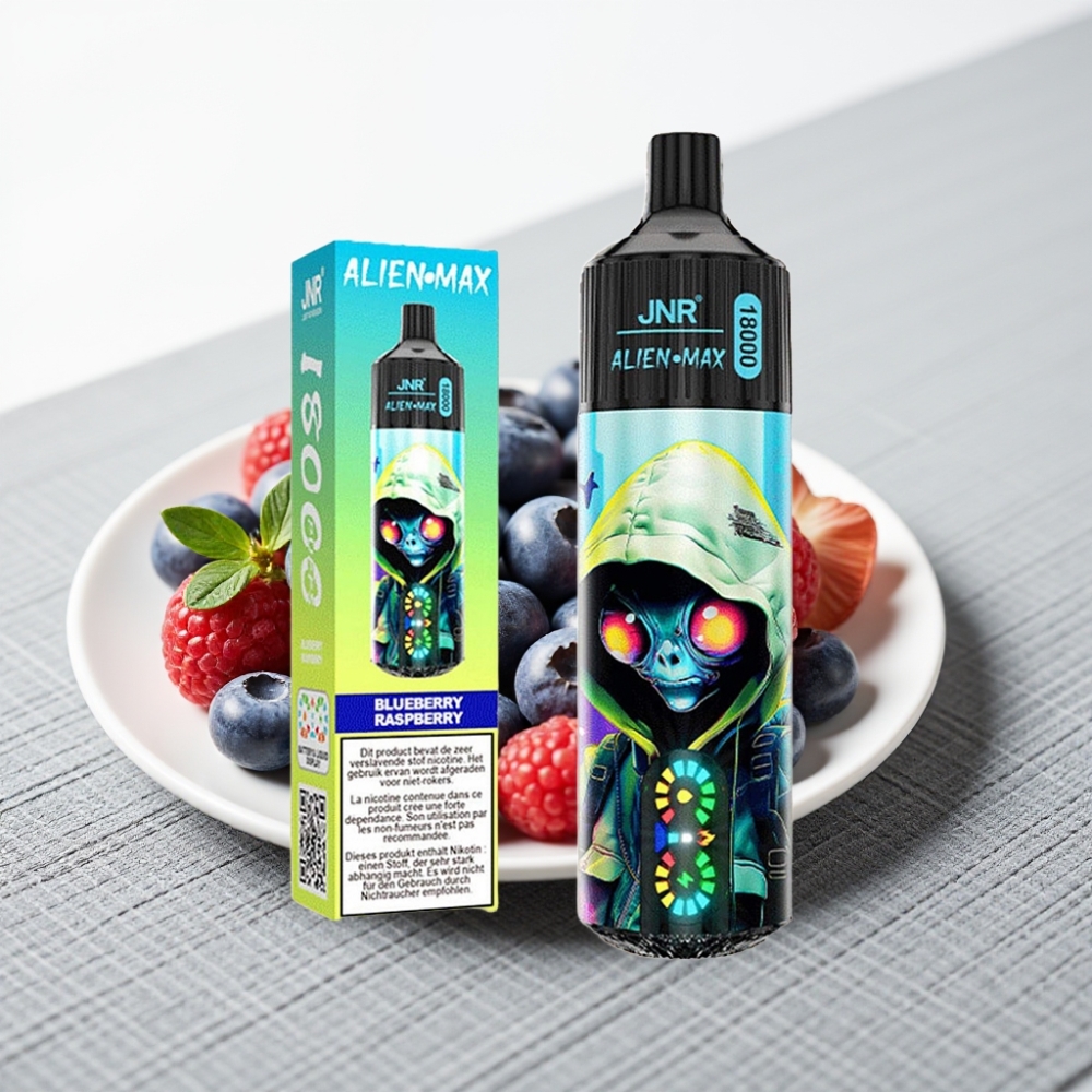 JNR Alien Max 18000 Puffs Dual Mesh Coil Type-C Blueberry Raspberry