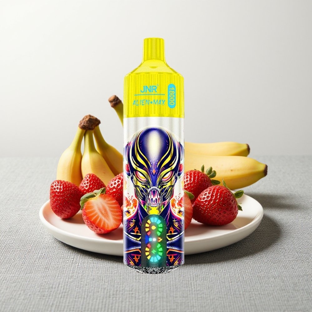 JNR Alien Max 18000 Puffs З полуницею та бананом, Dual Mesh Coil, Type-C