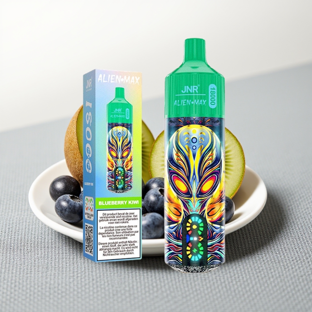 JNR Alien Max 18000 Puffs Smart LED Dual Mesh Coil 28ml Чорниця Ківі