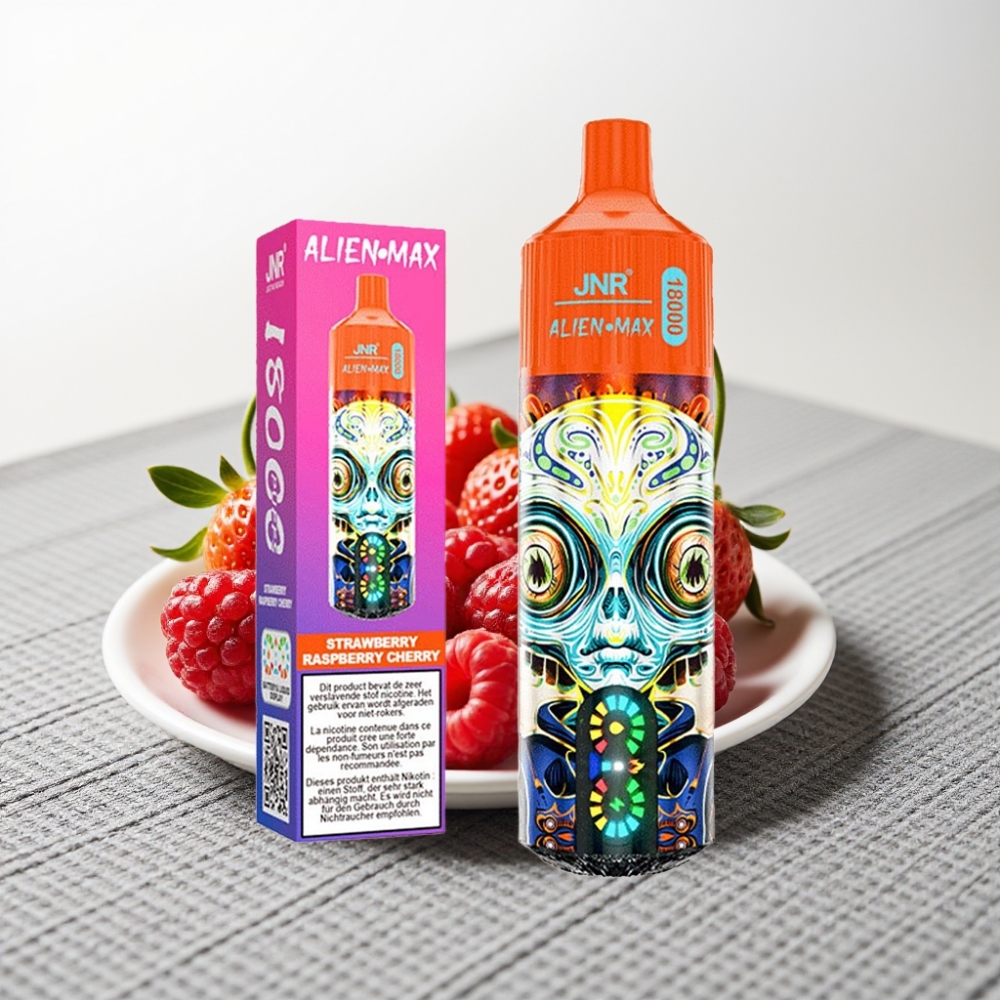 JNR Alien Max 18000 Puffs Strawberry Raspberry Cherry Dual Mesh Coil Type-C 28ml