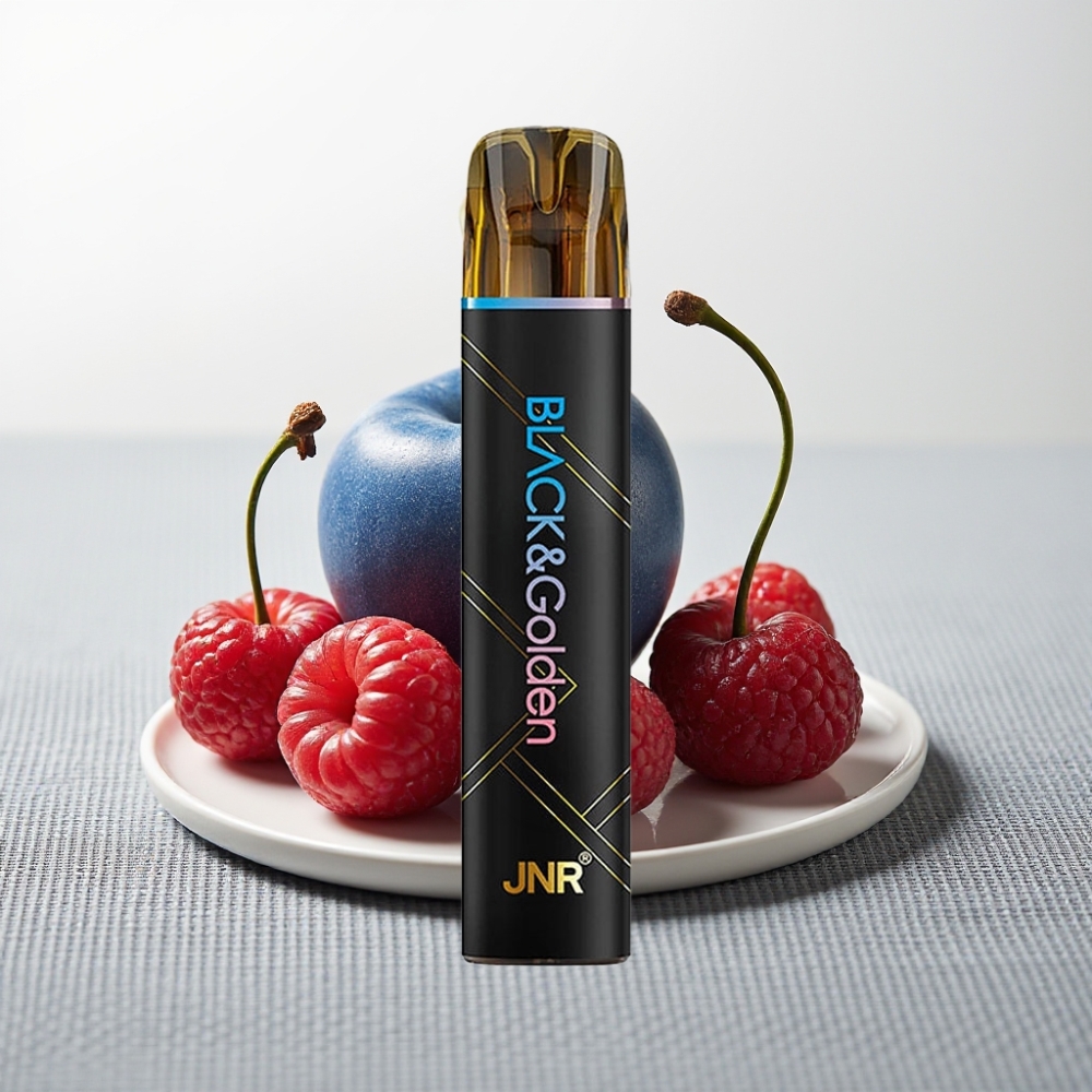 JNR Black&Golden 800 Puffs Блакитна Малина-Вишня Disposable Vape 550mAh 2% Nicotine