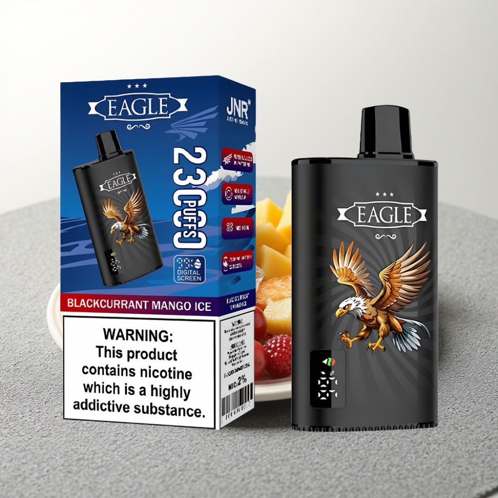 JNR EAGLE Smart 23000 Puffs Цифровий екран 1.0ohm Mesh 25ml Чорна смородина Манго Лід