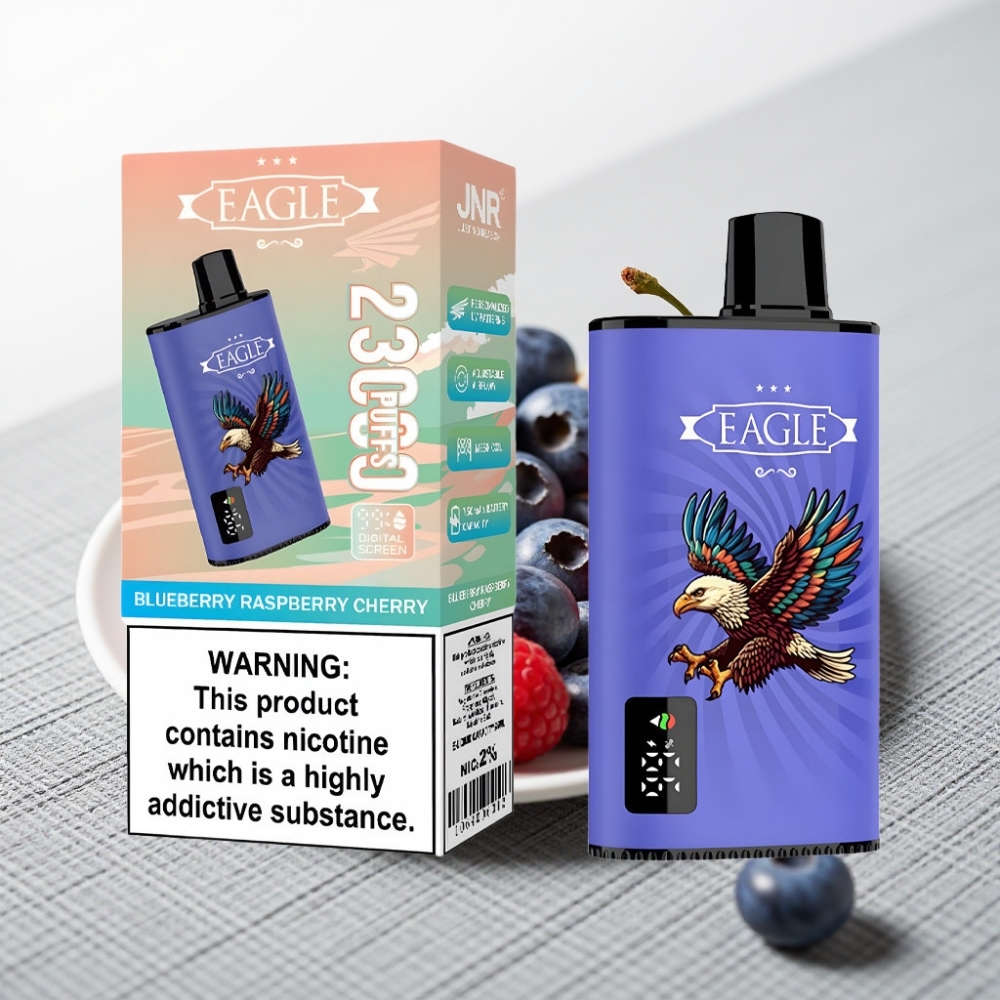 JNR EAGLE Smart 23000 Puffs Digital Screen Adjustable Airflow Blueberry Raspberry Cherry