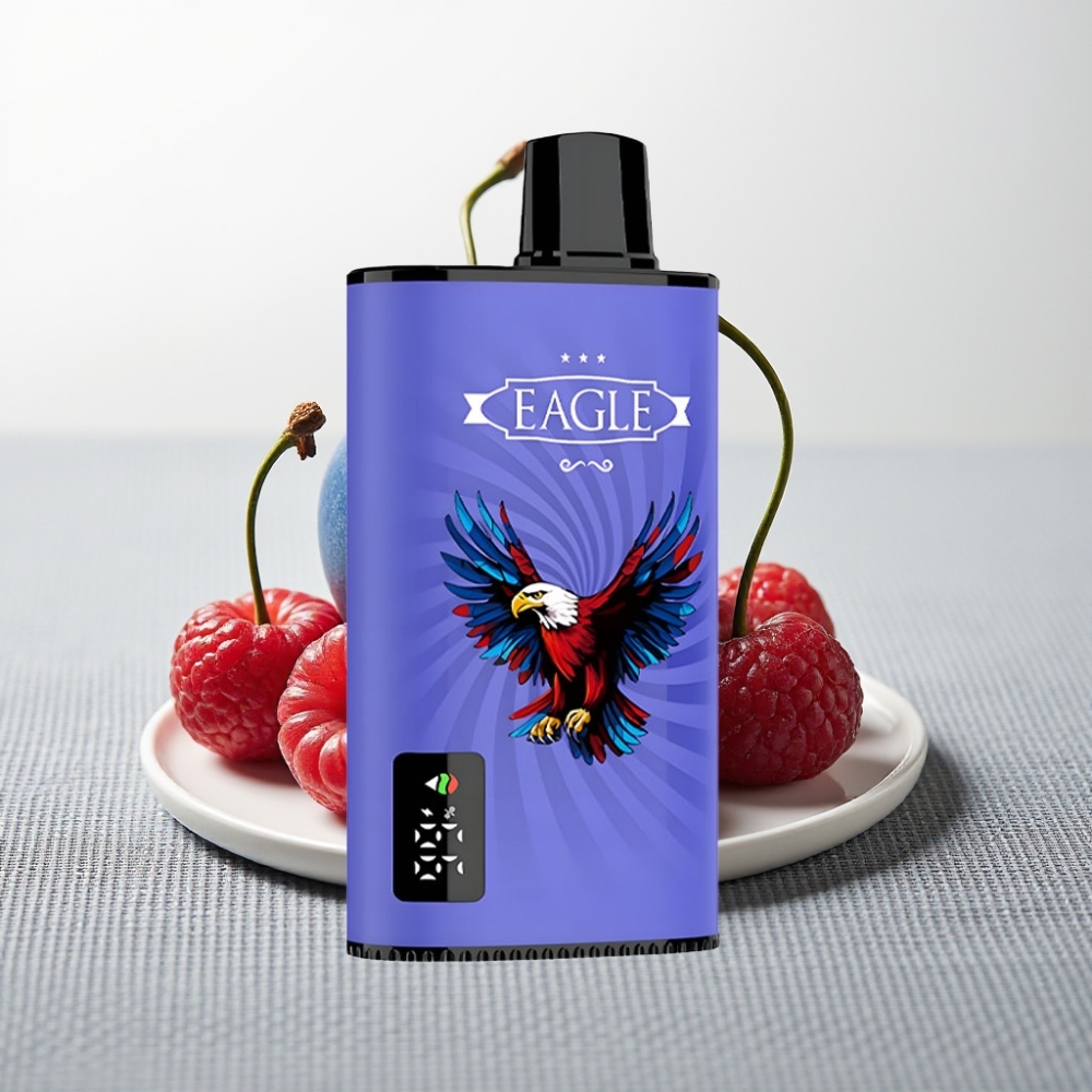 JNR EAGLE Smart 23000 Puffs Disposable Vape з цифровим екраном, регульованим повітряним потоком, смак Блакитна Малина Вишня