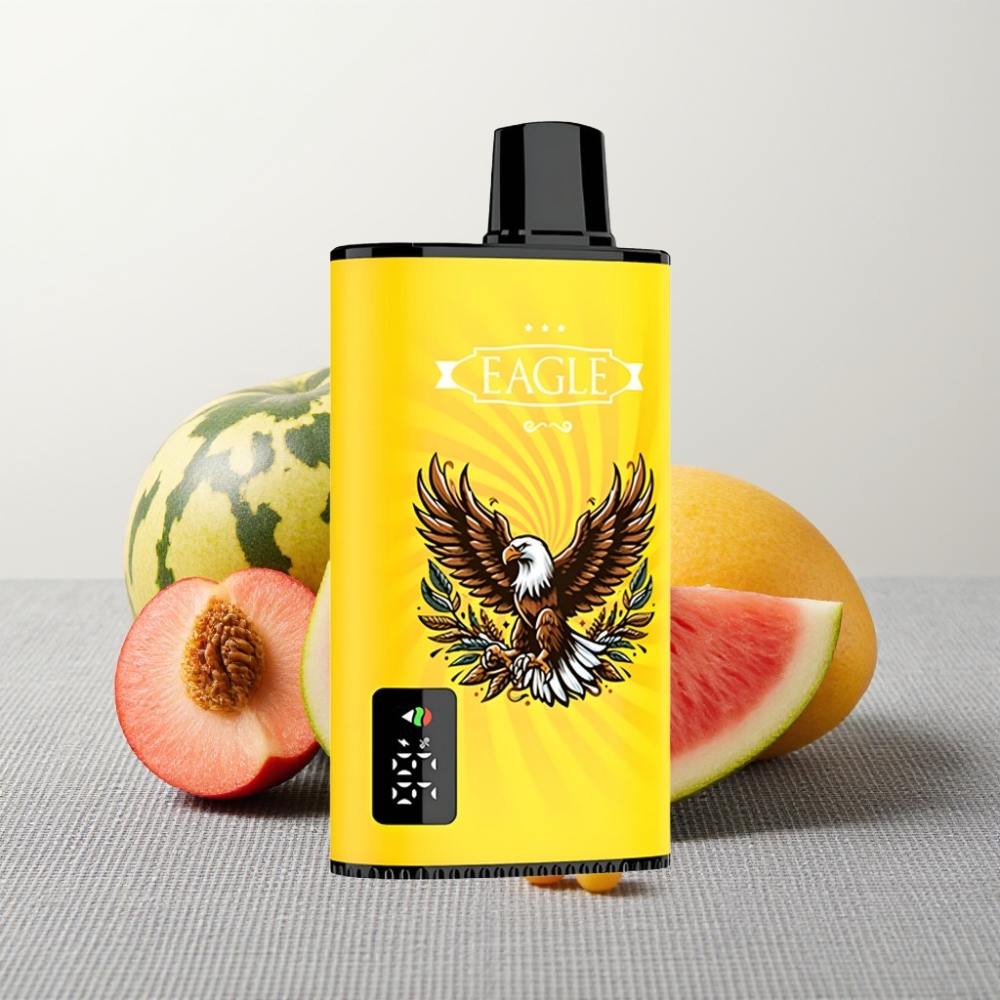 JNR EAGLE Smart 23000 Puffs Disposable Vape з цифровим екраном, регульованим повітряним потоком, смак персик манго кавун