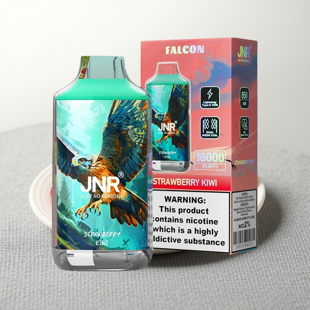 JNR Falcon 16000 Puffs 22ml Полуниця-Ківі Dual Mesh Coil Smart LED Display