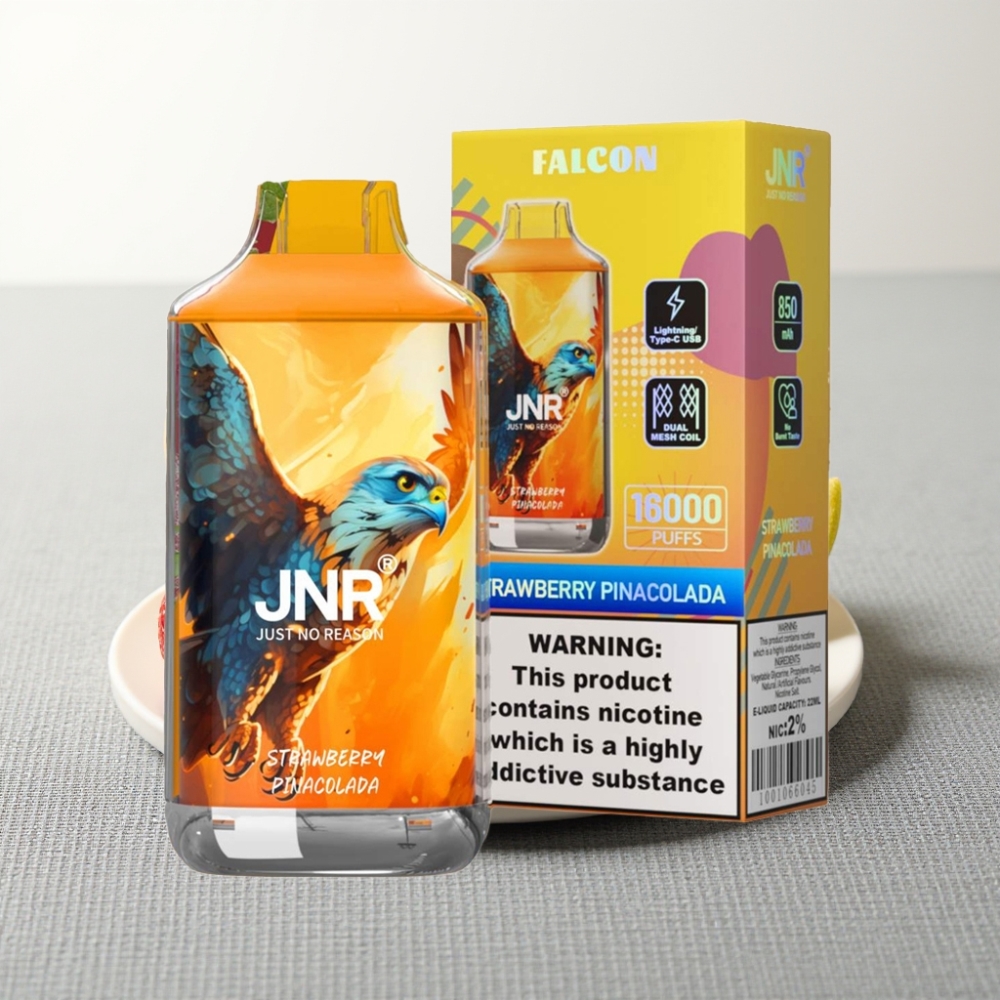 JNR Falcon 16000 Puffs 22ml Strawberry Pina Colada Dual Mesh Coil Smart LED Display