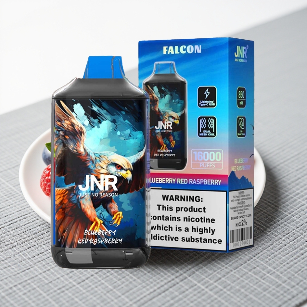 JNR Falcon 16000 Puffs 850mAh 22ml Dual Mesh Coil Червона Малина Блакитниця