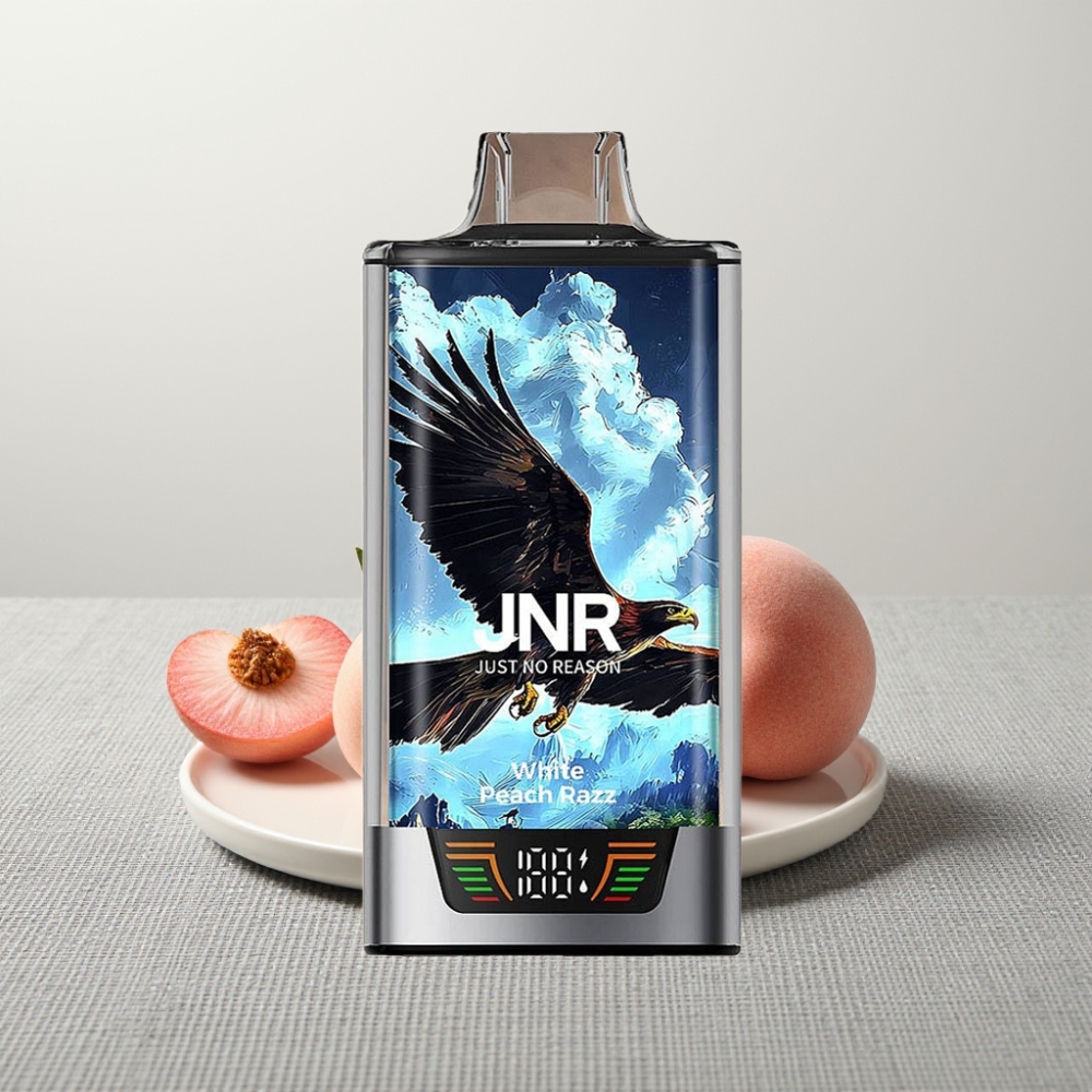 JNR Falcon Pro 28000 Білий персик та малина 30мл 5% нікотину Dual Mesh