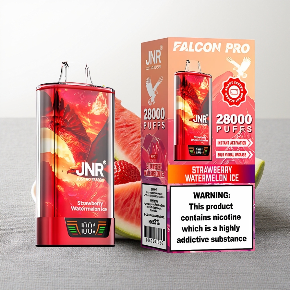 JNR Falcon Pro 28000 Полунично-Кавуновий Лід з Dual Mesh Coil та Smart Display