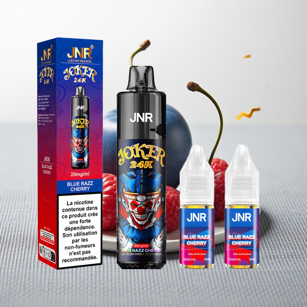 JNR Joker 24K Puffs Refillable Pod 800mAh Blue Razz Cherry