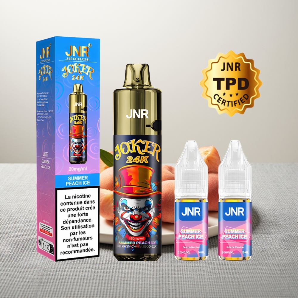 JNR Joker 24K Puffs Літній Персик Лід Refillable Pod 800mAh Type-C