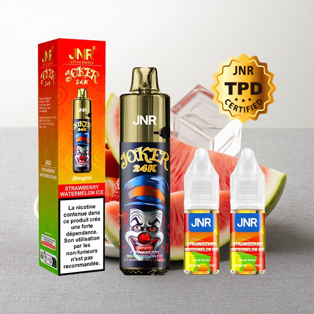 JNR Joker 24K Puffs Refillable Strawberry Watermelon Ice 800mAh Type-C