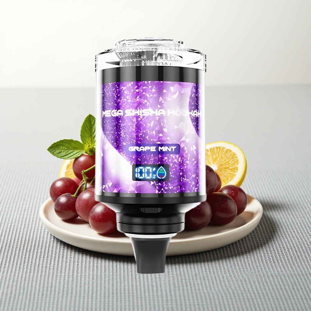 JNR Mega Shisha Hookah 100K Графітова М’ята 60мл 2200мAh Type-C Smart Screen