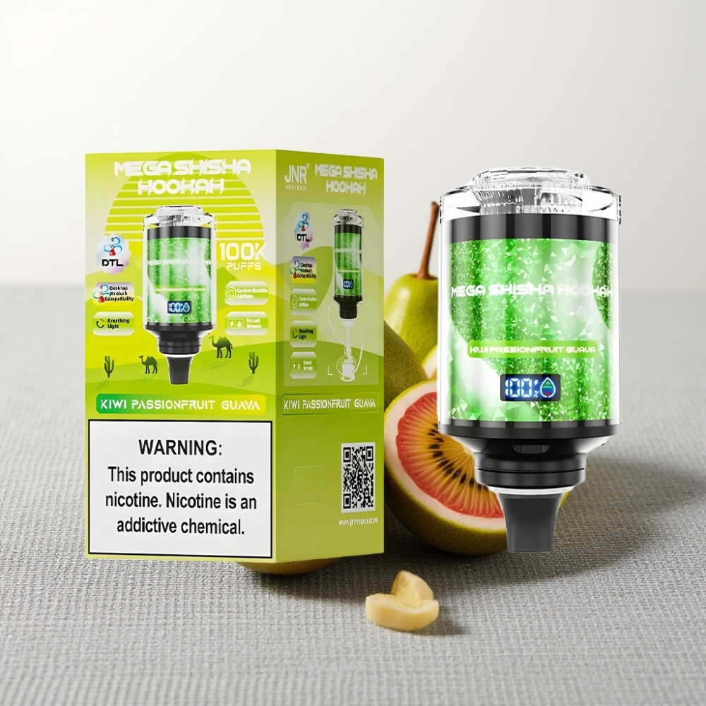 JNR Mega Shisha Hookah 100K Desktop Compatibility Киві Маракуйя Гуава 60ml 2200mAh