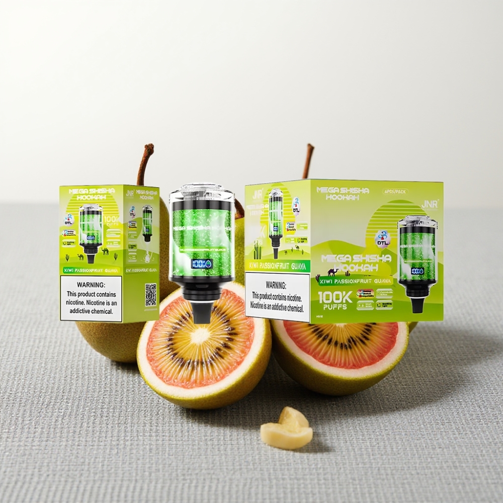 JNR Mega Shisha Hookah 100K Desktop Compatibility Киві Маракуйя Гуава 60ml 2200mAh