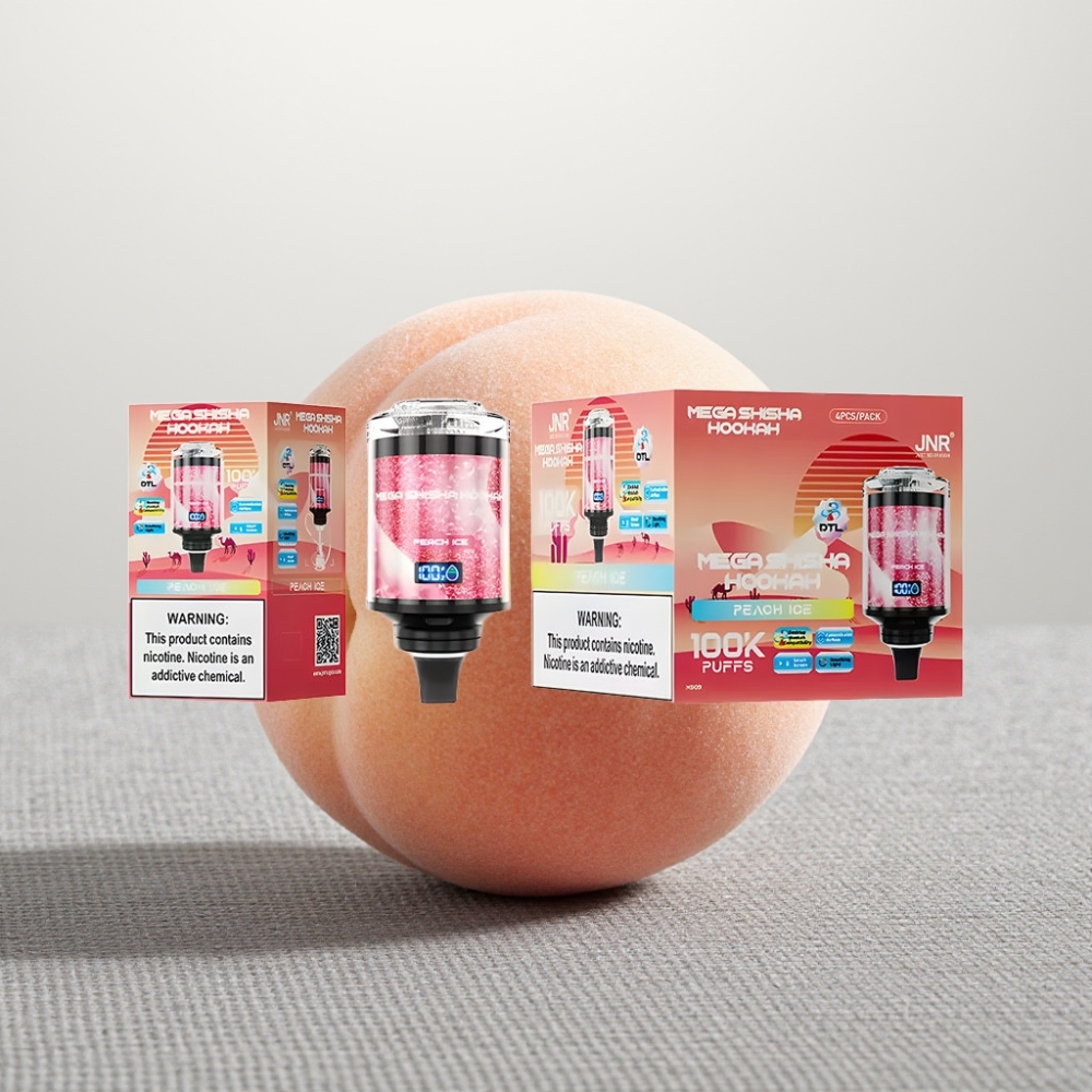 JNR Mega Shisha Hookah 100K Персиковий Лід Type-C Інтерактивний Екран