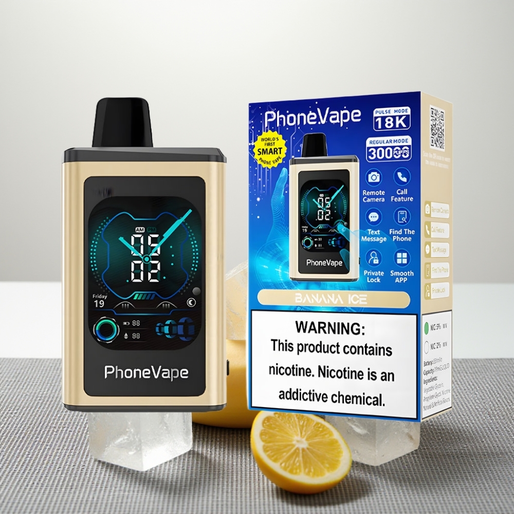 JNR PhoneVape 30000 затягів Disposable Vape Банан-Лід, 850mAh, Turbo, App Control