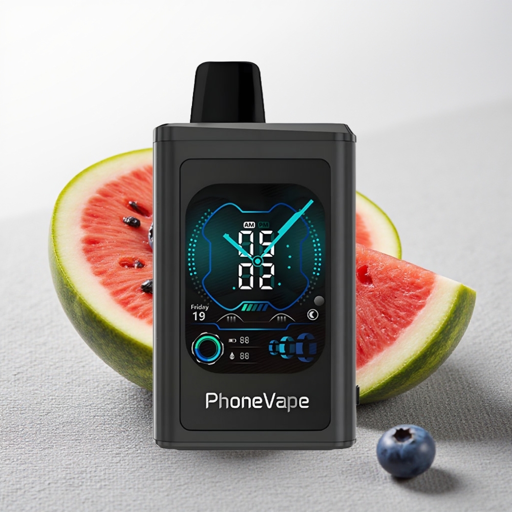 JNR PhoneVape 30000 puffs Дисплейний Вейп З регульованим потоком Арбуз-Чорниця