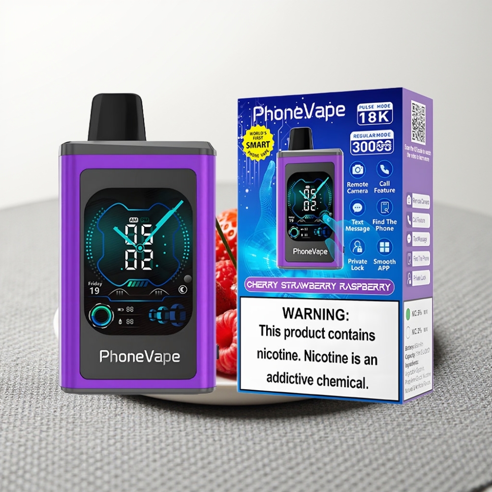 JNR PhoneVape 30000 puffs Вишня Полуниця Малина Type-C Turbo App Контроль