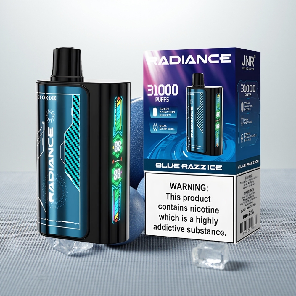 JNR Radiance 31000 Puffs Dual Mesh Coil BLUE RAZZ ICE