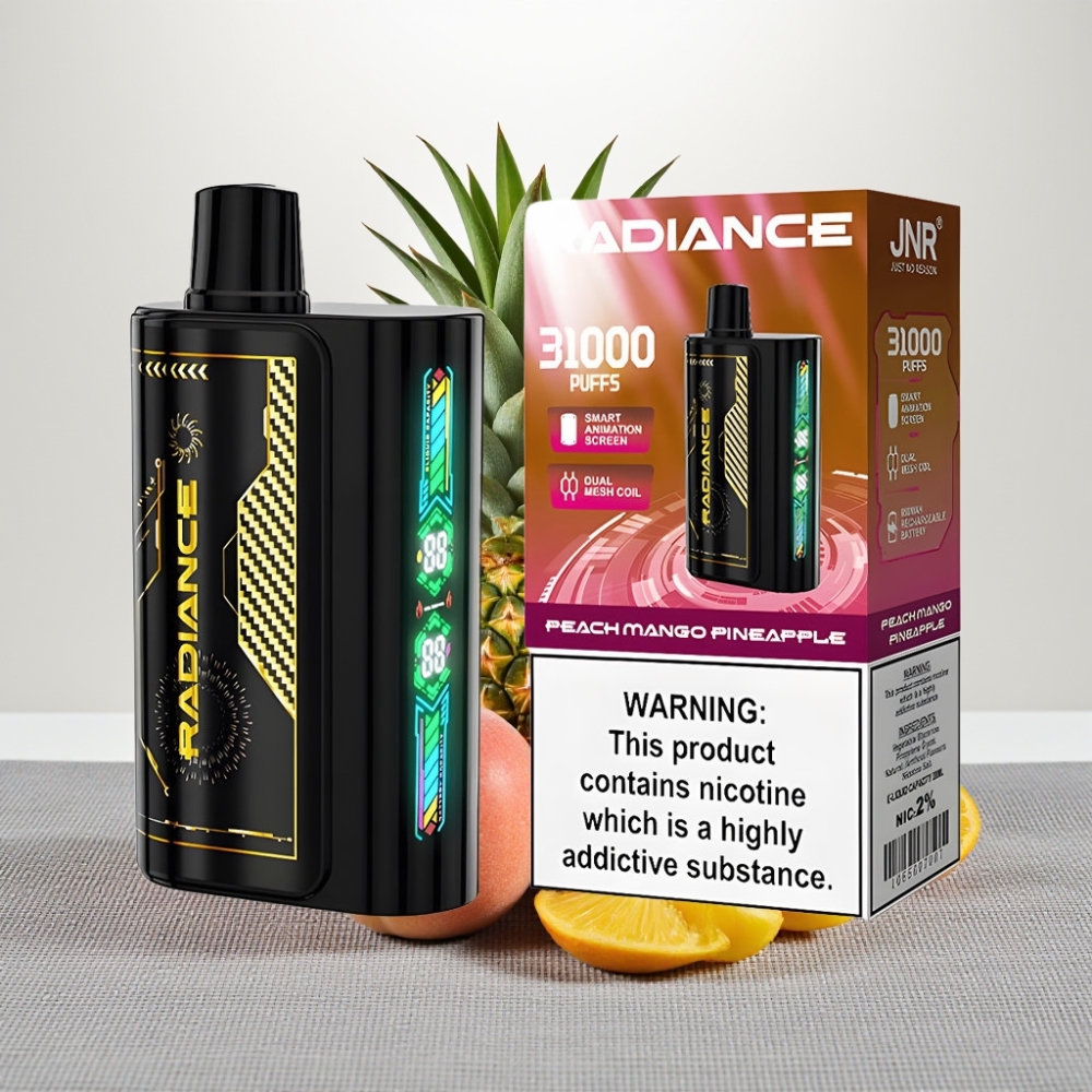 JNR Radiance 31000 Puffs Dual Mesh Coil PEACH MANGO PINEAPPLE
