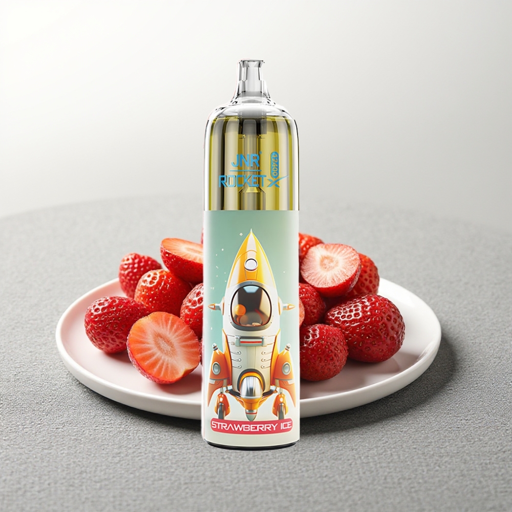 JNR Rocket-X 12400 Puffs З полум’яним RGB, 1.2Ω Mesh, полуниця-льод