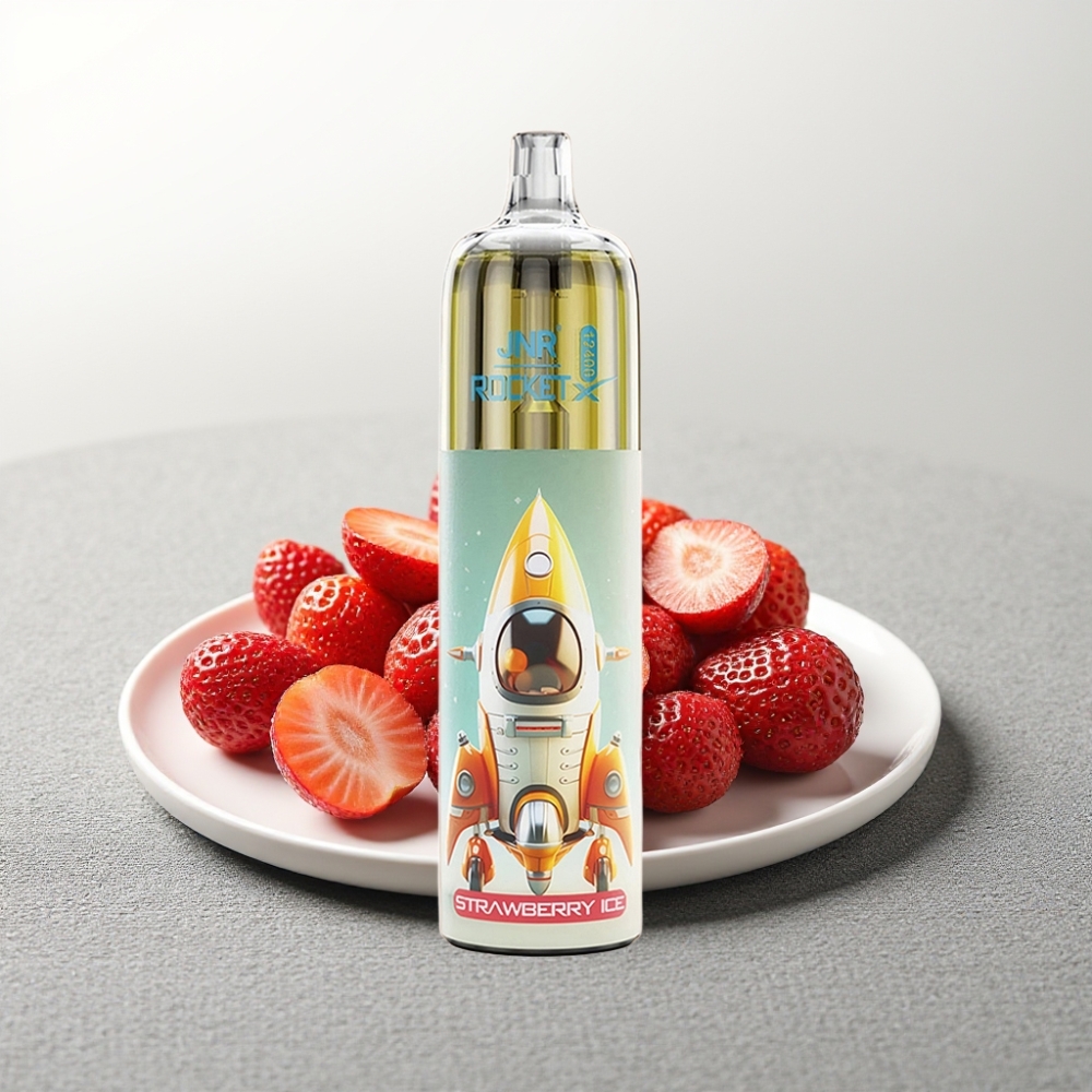 JNR Rocket-X 12400 Puffs З полум’яним RGB, 1.2Ω Mesh, полуниця-льод