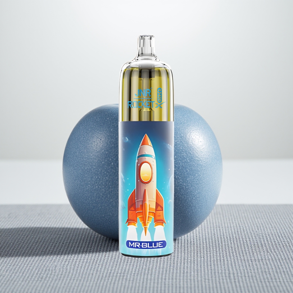 JNR Rocket-X 12400 Puffs Диспозейбл Вейп із RGB підсвіткою, 25ml, Тип-C, Пан Блакитний