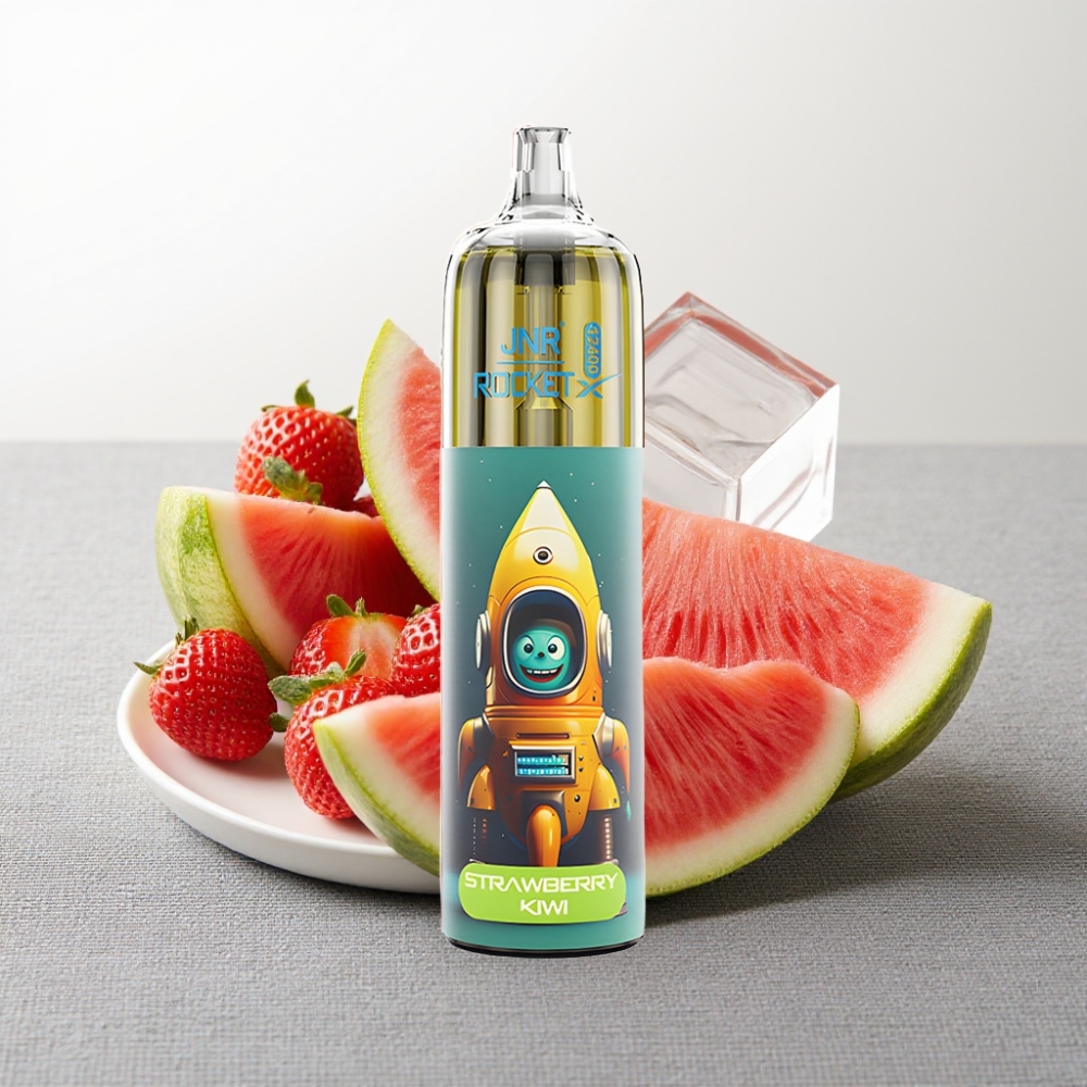 JNR Rocket-X 12400 Puffs Диспозейбл Вейп із RGB-підсвіткою, Полуниця Кавун Лід, Adjustable Airflow