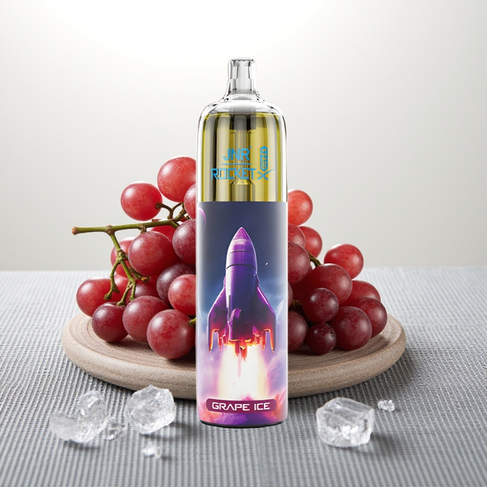 JNR Rocket-X 12400 Puffs Диспозейбл Вейп із RGB-підсвіткою, Grape Ice, Adjustable Airflow