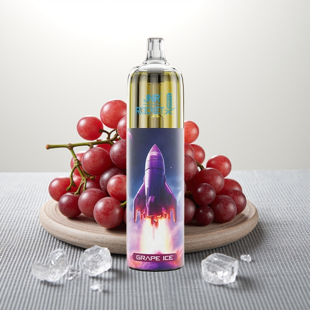 JNR Rocket-X 12400 Puffs Диспозейбл Вейп із RGB-підсвіткою, Grape Ice, Adjustable Airflow