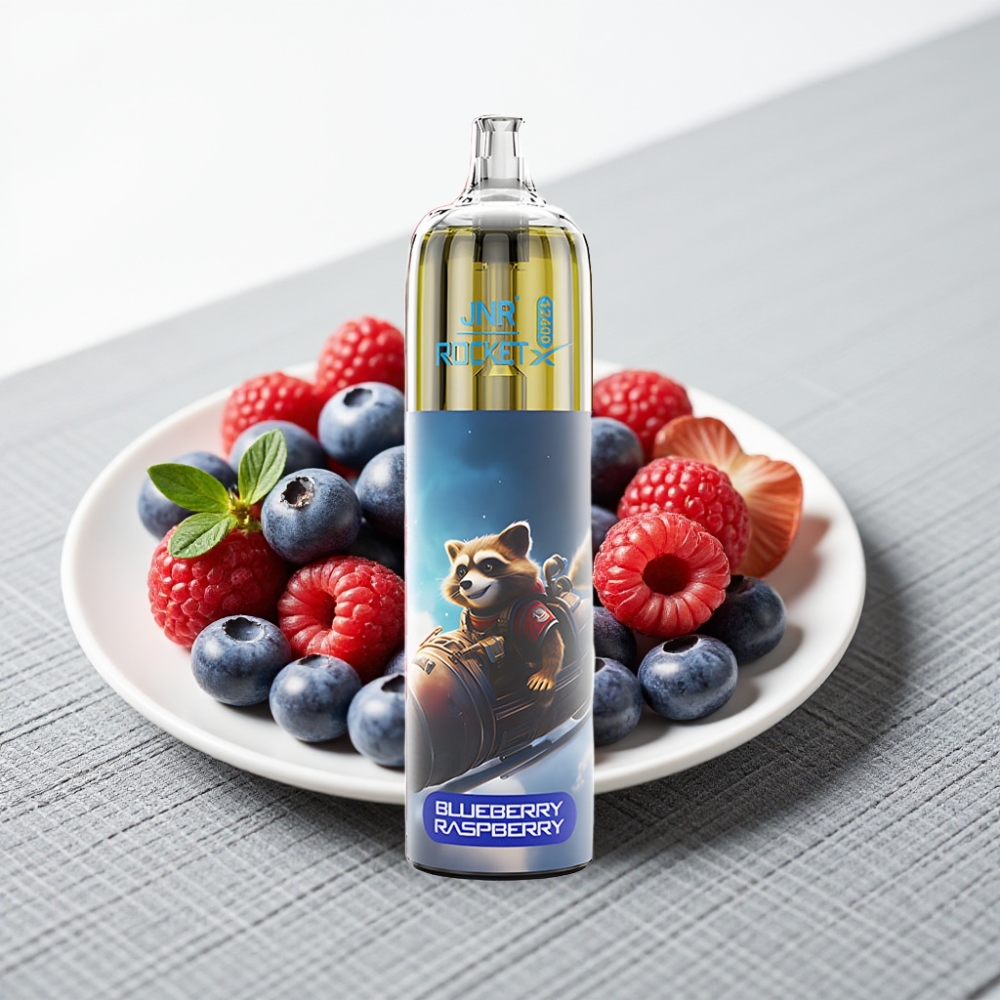 JNR Rocket-X 12400 Puffs Диспозейбл Вейп із регульованим повітряним потоком та RGB-підсвіткою Смак: Чорниця-Малина