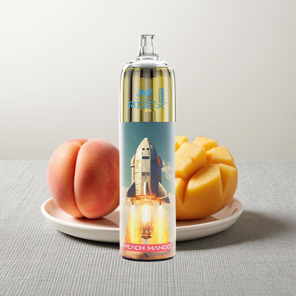 JNR Rocket-X 12400 Puffs з регульованим повітряним потоком, RGB підсвіткою, смак персик-манго