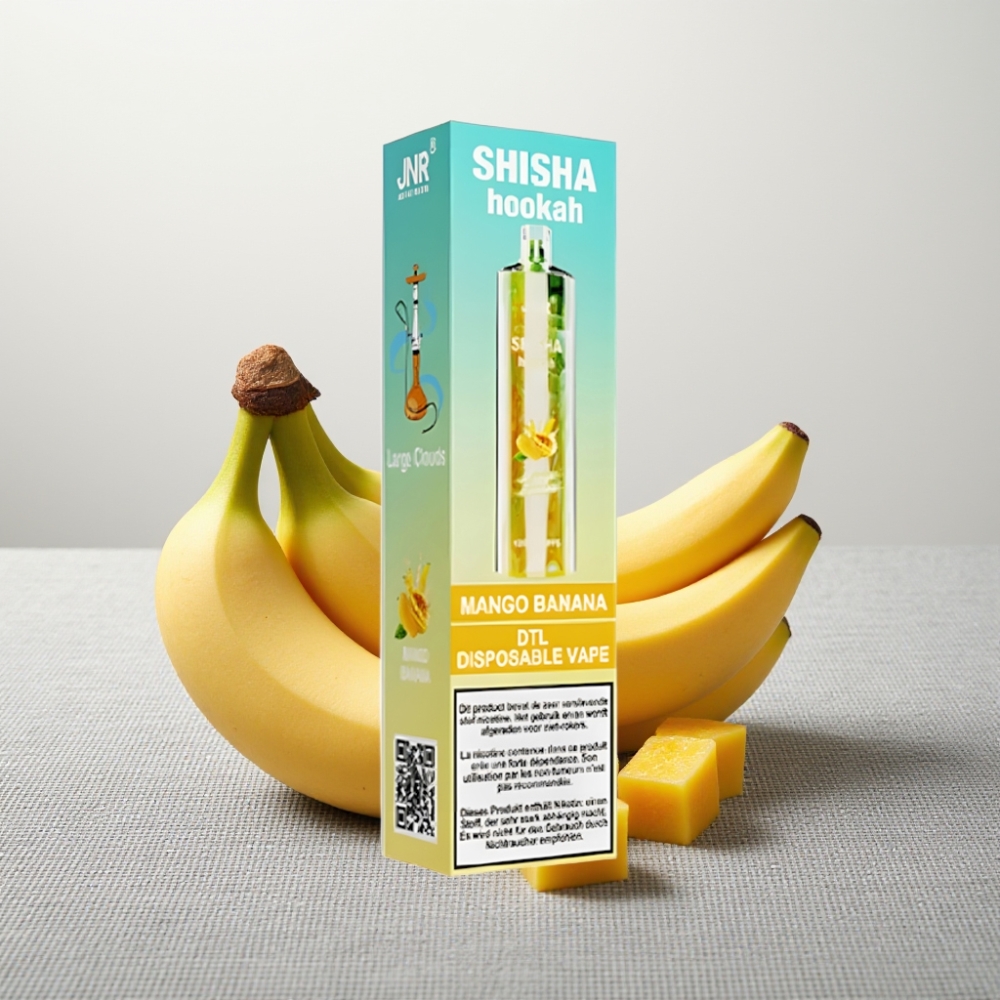 JNR Shisha Hookah 12000 Puffs 24ml Mango Banana 0.6 Ohm Mesh
