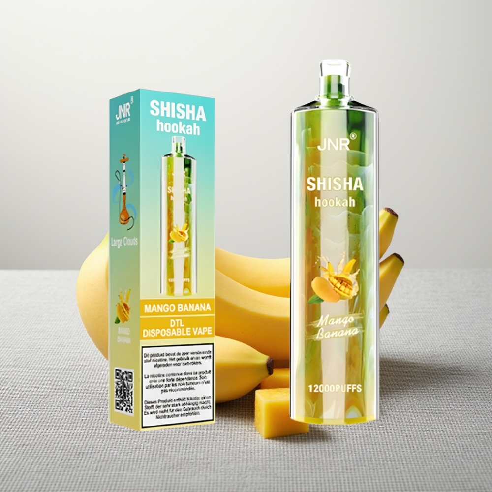 JNR Shisha Hookah 12000 Puffs 24ml Mango Banana 0.6 Ohm Mesh