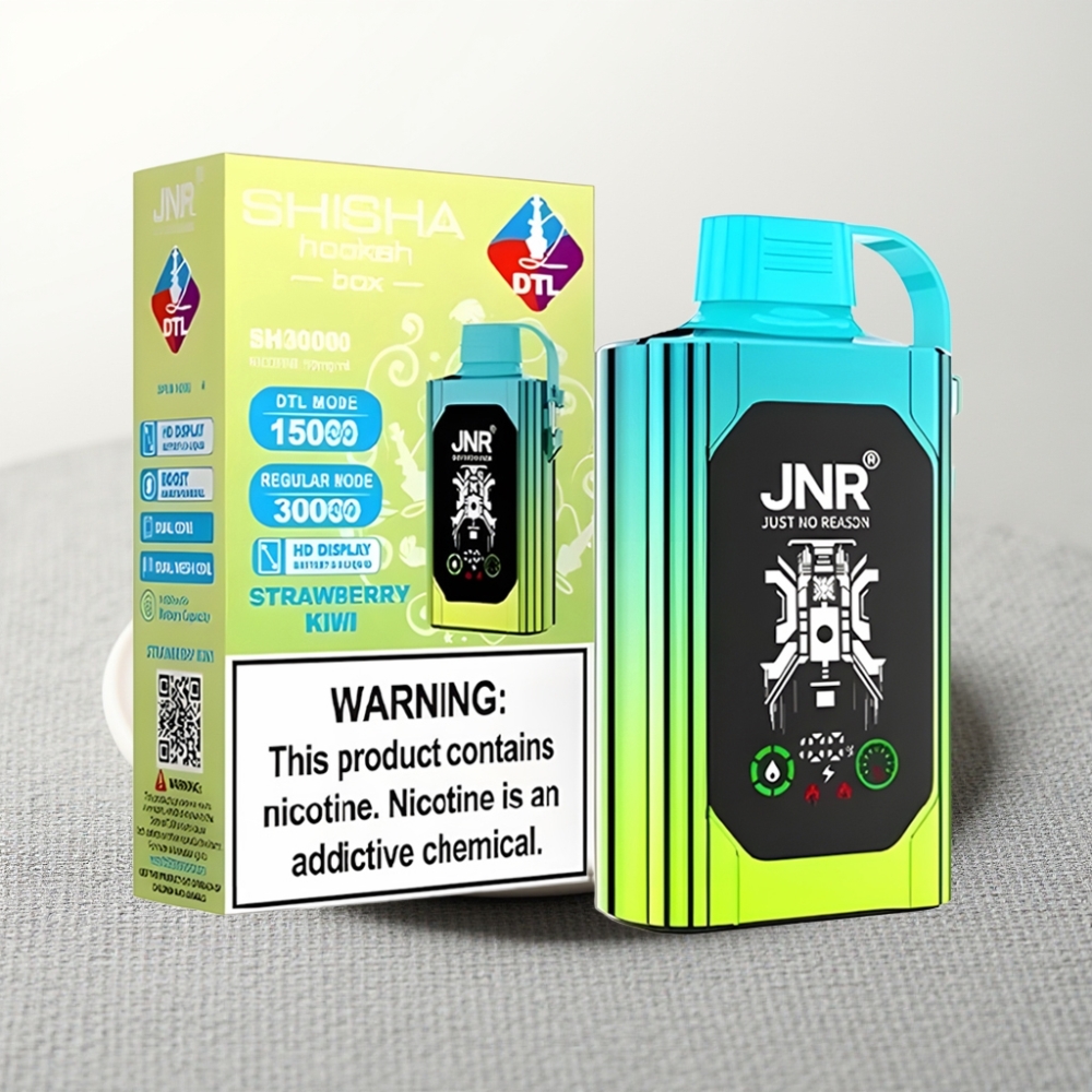JNR Shisha Hookah Box 20500 Puffs HD Display 1000mAh 25ml Полуниця-Ківі