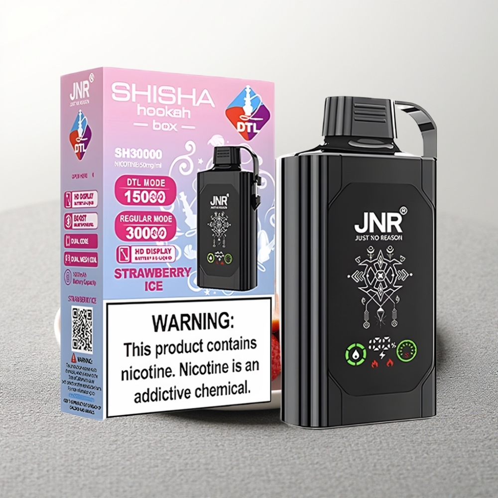 JNR Shisha Hookah Box 20500 Puffs HD Display 1000mAh 25ml Полуничний Лід