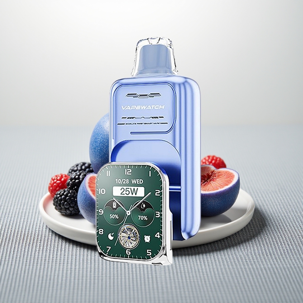 JNR VapeWatch 30000 Puffs 19мл 5% Dual Mesh Coil Блакитна Малина Лід