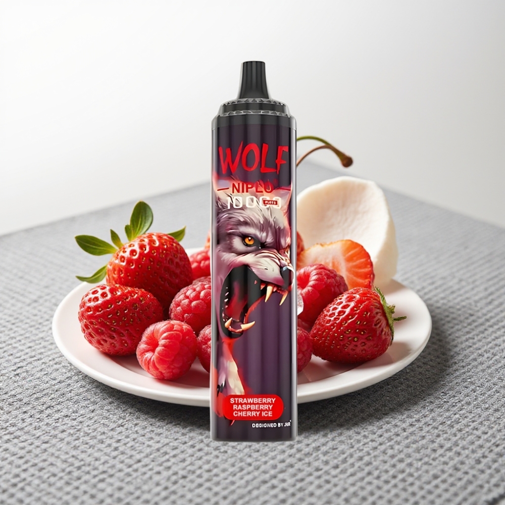JNR Wolf Niplo 10000 Puffs 20ml Полуниця Малина Вишня Лід Type-C