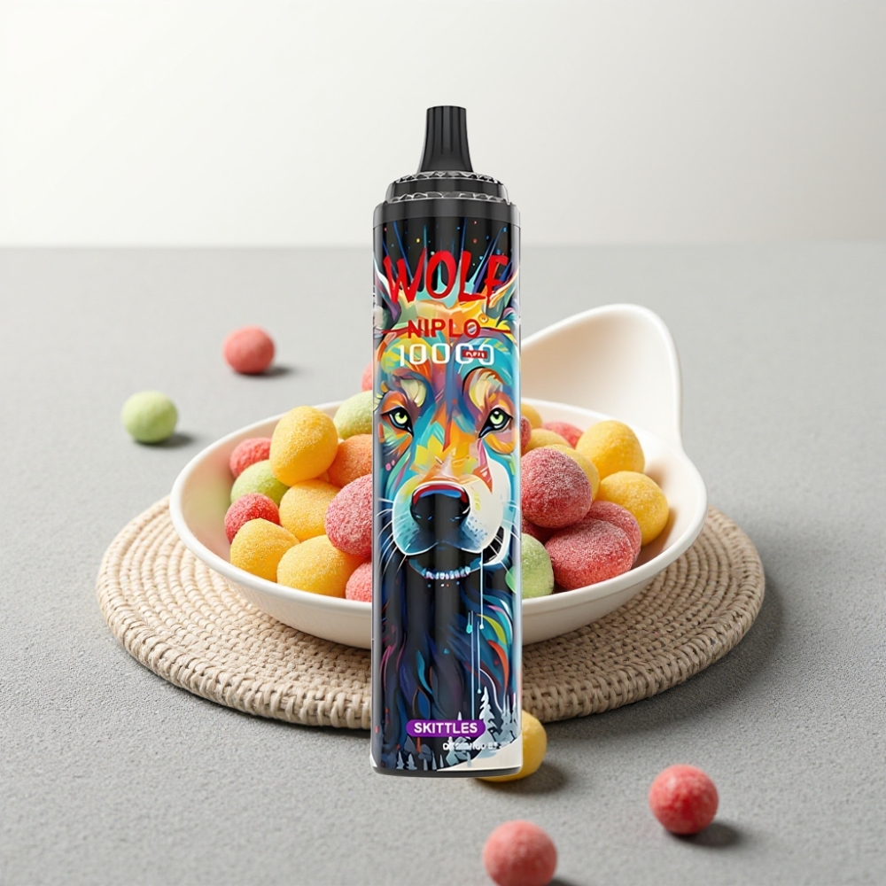 JNR Wolf Niplo 10000 Puffs Disposable Vape Скітлз (1.0 Ohm Mesh, 20ml, Type-C)