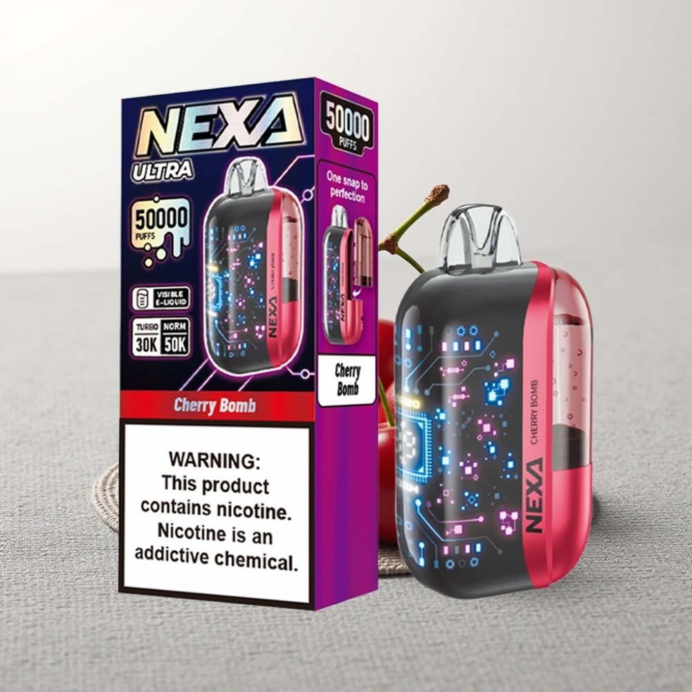 NEXA Ultra 50K Disposable Vape Черри Бомп 20ml 5% 0.9ohm Dual Mesh