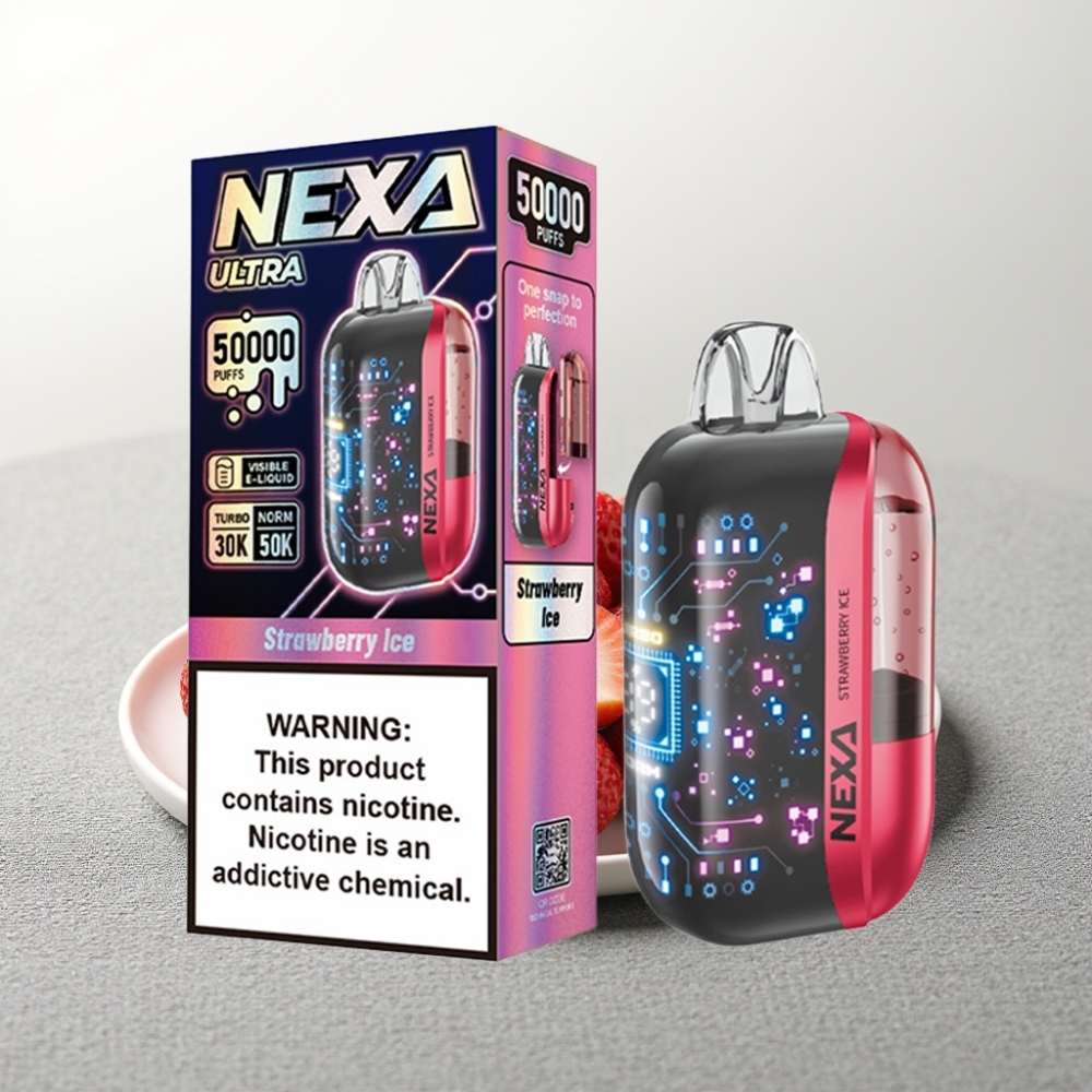 NEXA Ultra 50K Disposable Vape 50000 Puffs Strawberry Ice 20ml 5% Type-C