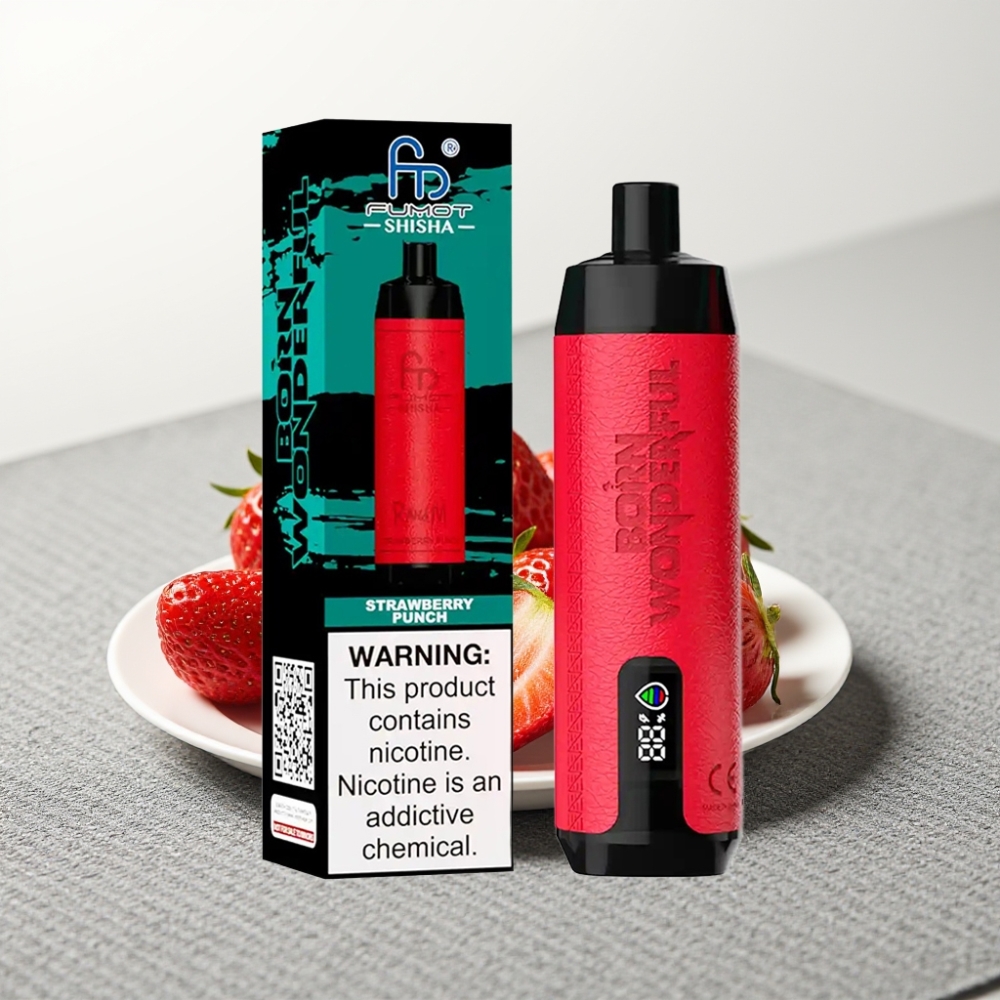 RandM Fumot Shisha 10000 Puffs 18ml Полуниця Панч Type-C 850mAh
