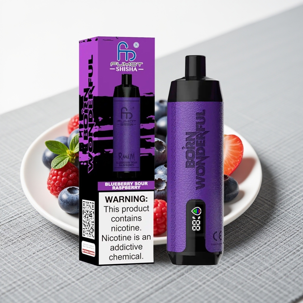 RandM Fumot Shisha 10000 Puffs LED Indicator Type-C Blueberry Sour Raspberry